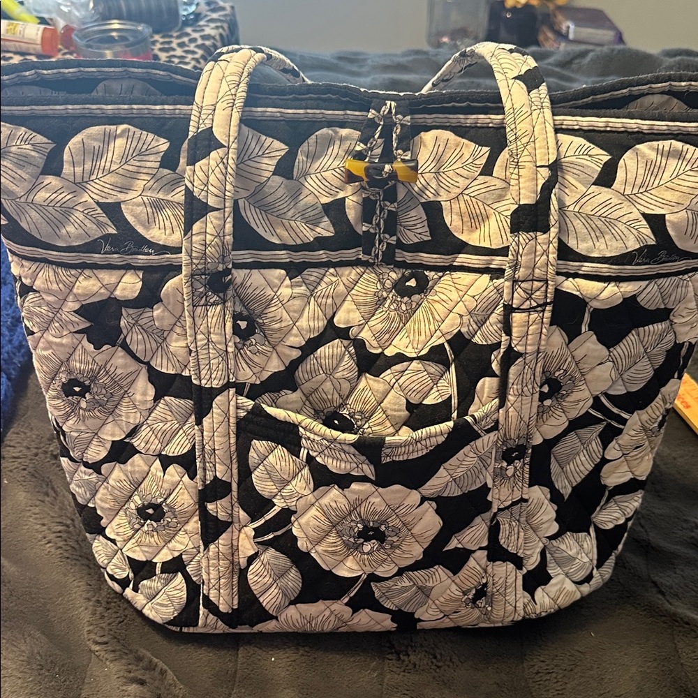 Vera Bradley Black and White Floral Tote